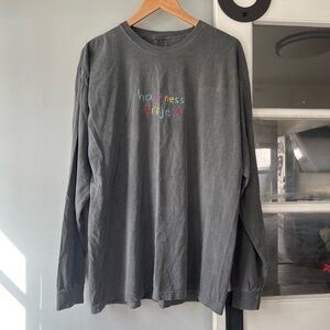Happiness Project Charcoal Gray Long Sleeve Shirt
